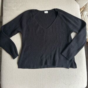 Abercrombie Black V-Neck Ribbed Sweater